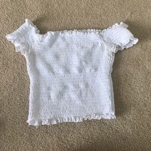 White Off The Shoulder Crop Top